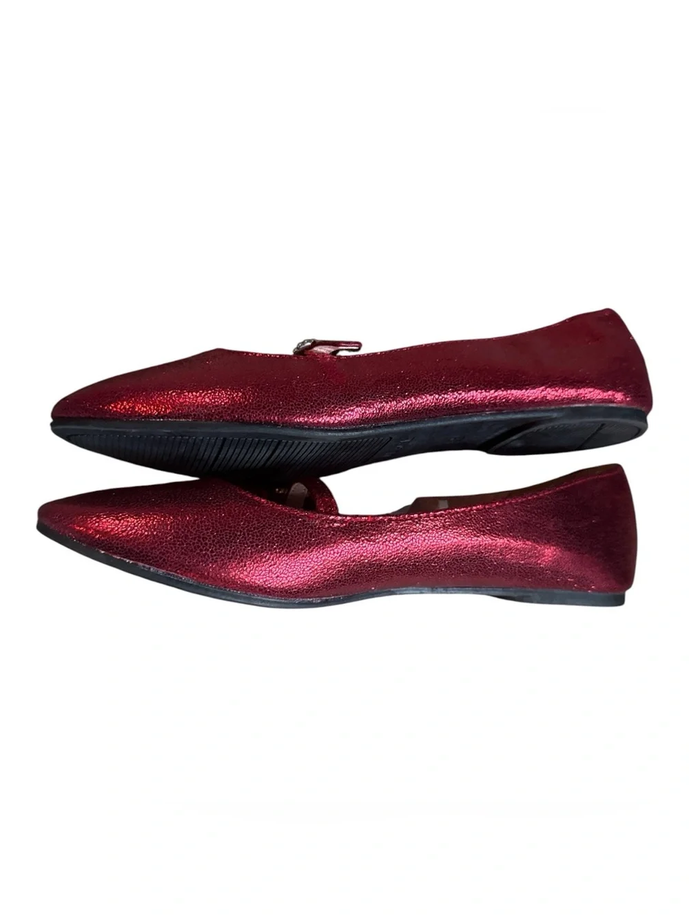 Girls Size 4 Red Glitter Mary Jane Flats NWT Shimmer Glamour Holiday Shoes NEW